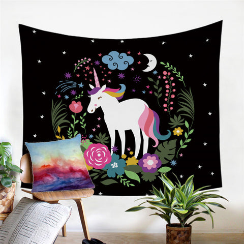Image of Magical Unicorn Starry Tapestry - Beddingify