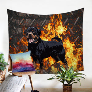 Bulldog Flame Themed Tapestry - Beddingify