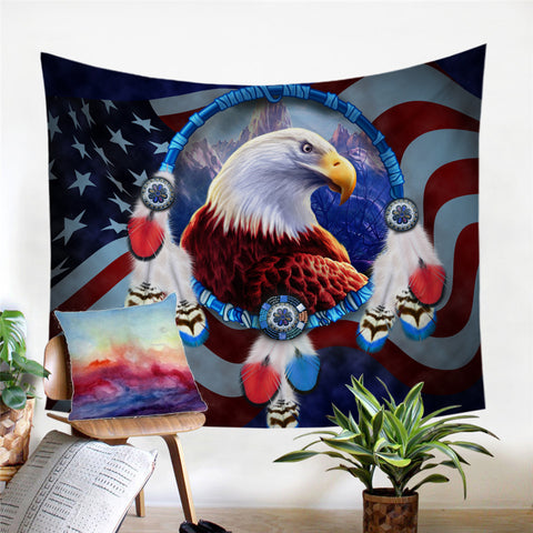 Image of Bald Eagle America Themed Tapestry - Beddingify