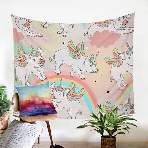 Image of Rainbow Pigs SW0011 Tapestry
