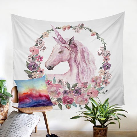 Image of Rose Unicorn SW0038 Tapestry