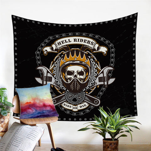 Image of Hell Rider Clockwork Tapestry - Beddingify