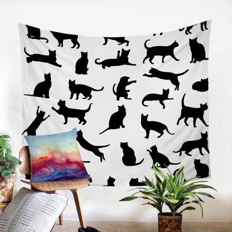 Image of Cat Poses SW0029 Tapestry