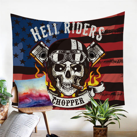 Image of Hell Rider Chopper Tapestry - Beddingify