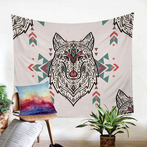Image of Aztec Wolf SW0022 Tapestry