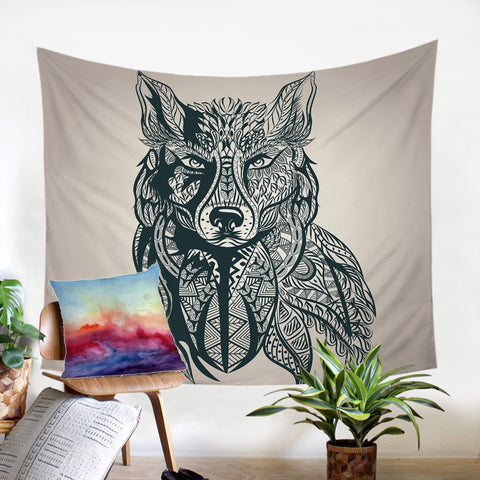 Image of Stylized Wolf SW0019 Tapestry