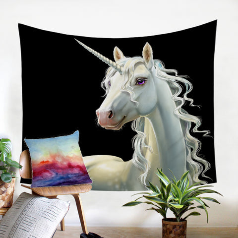 Image of White Unicorn SW0037 Tapestry