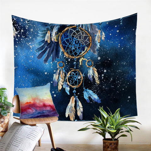 Image of Snowy Dream Catcher Cosmic Tapestry - Beddingify