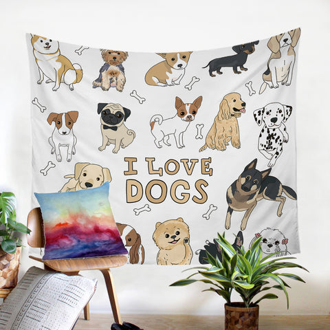 Image of I Love Dogs SW0001 Tapestry