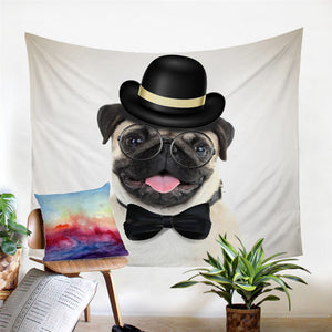 Professor Pug Tapestry - Beddingify