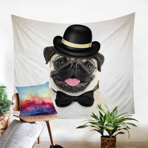 Image of Professor Pug Tapestry - Beddingify