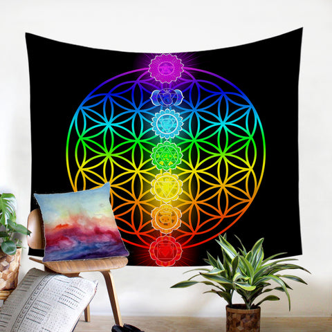 Image of Rainbow Chakras SW0042 Tapestry