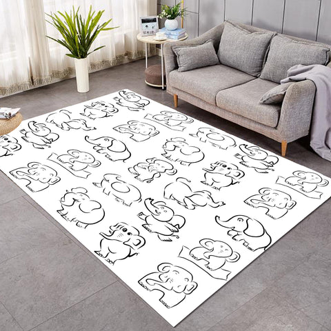 Image of Cartoon Elephant SW2001 Rug