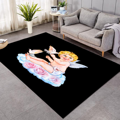 Image of Cute Cherub Black SW1742 Rug