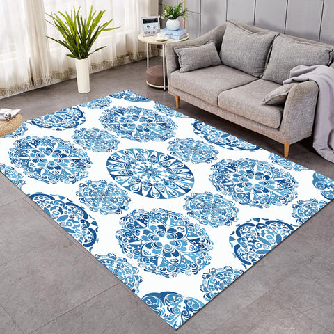 Image of Blue Decoration Rings SW1832 Rug