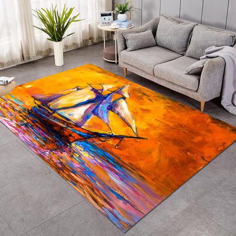 Image of Painted Sailing Ship SW2229 Rug