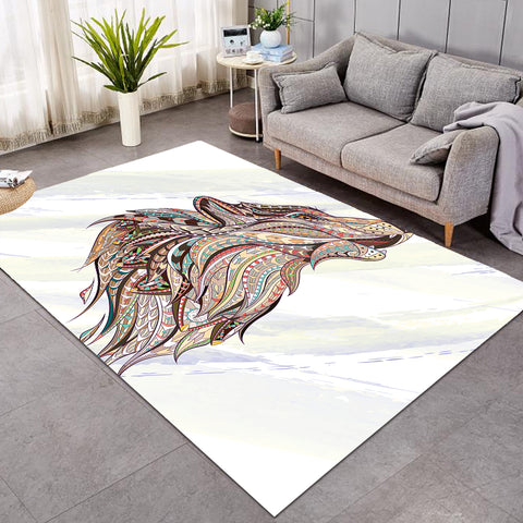 Image of Stylized Howling Wolf SW0292 Rug