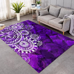 Designed Purple Clocks SW1887 Rug