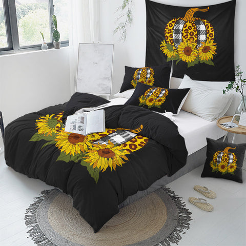 Image of Pumpkin & Sunflowers Bedding Set - Beddingify