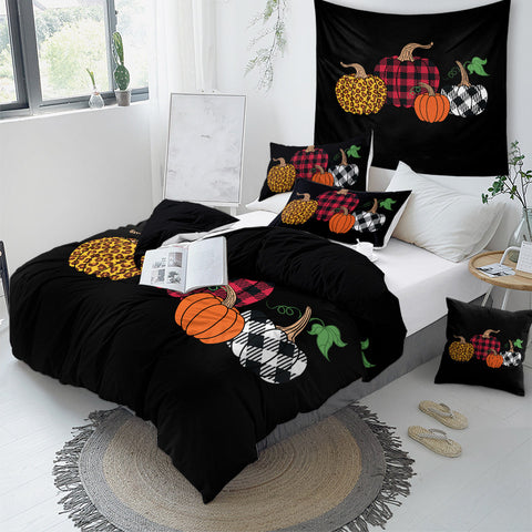 Image of Fashioned Pumpkins Bedding Set - Beddingify