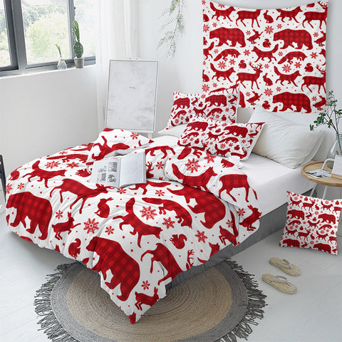 Image of Christmassy Animal Shadows Bedding Set - Beddingify