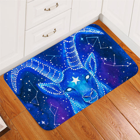 Image of Blue Aries Constellation Door Mat