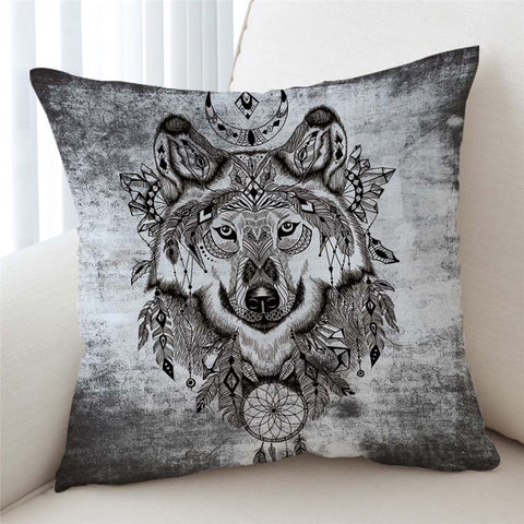 Image of Rough Tribal Wolf Cushion Cover - Beddingify