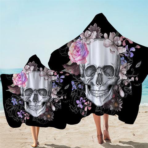 Image of Decorated Skull Hooded Towel