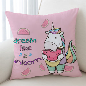 Dream Like An Unicorn Pink Cushion Cover - Beddingify