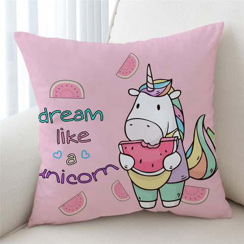 Image of Dream Like An Unicorn Pink Cushion Cover - Beddingify