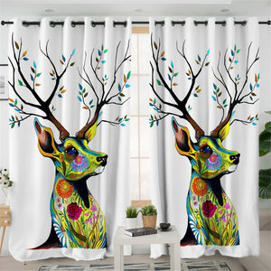 Stylize Root Antlers  2 Panel Curtains