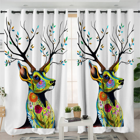 Image of Stylize Root Antlers  2 Panel Curtains