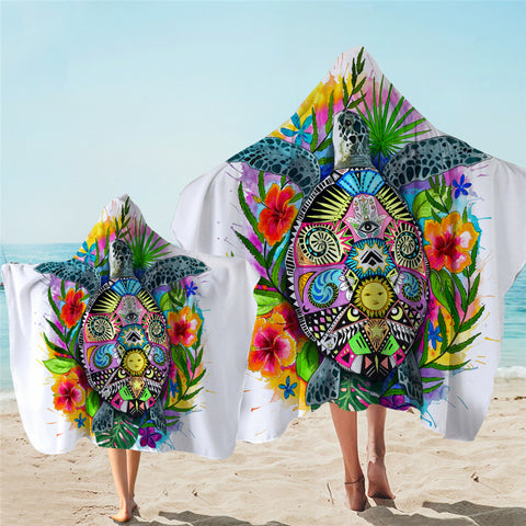 Image of Mythical Totem Turtle Hooded Towel