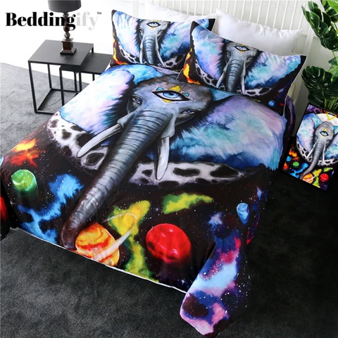 Image of Alien Elephant Comforter Set - Beddingify