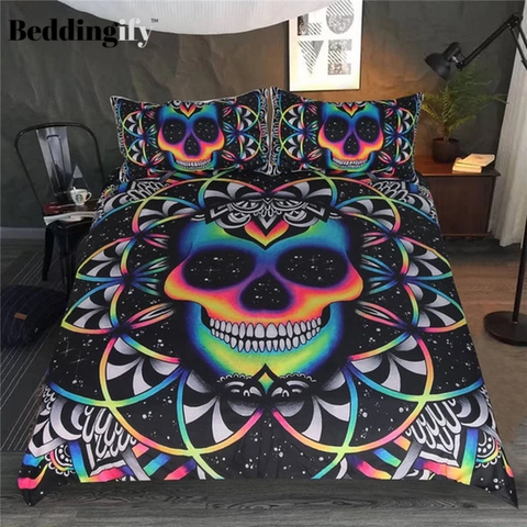 Image of Trippy Watercolor Alien Comforter Set - Beddingify