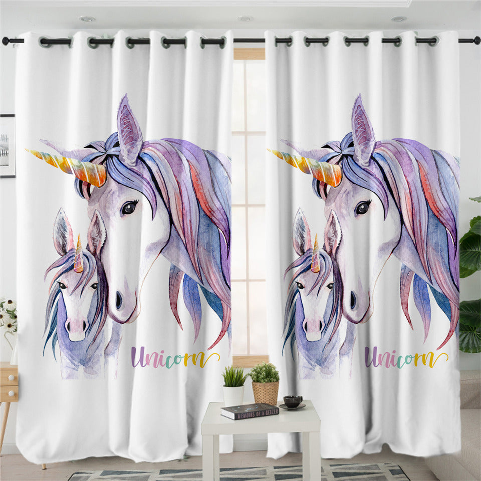 Unicorn Family 2 Panel Curtains