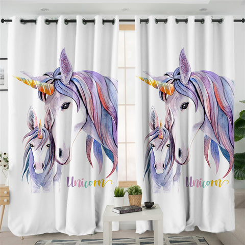 Image of Unicorn Family 2 Panel Curtains