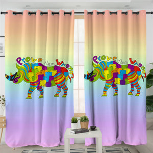 Prove Them Wrong Rhino Rainbow 2 Panel Curtains