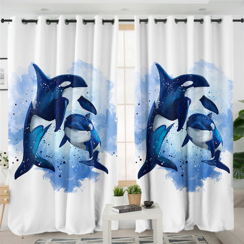 Image of Galaxy Killer Whale SWCG0881 2 Panel Curtains