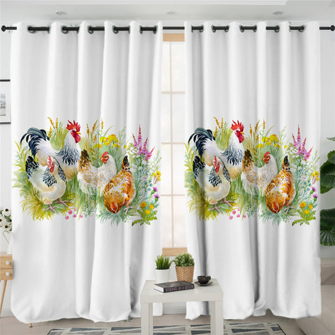 Image of Chicken Farm 2 Panel Curtains