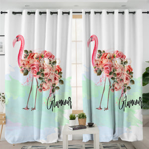 Glamorous Flamingo SWCG0870 2 Panel Curtains