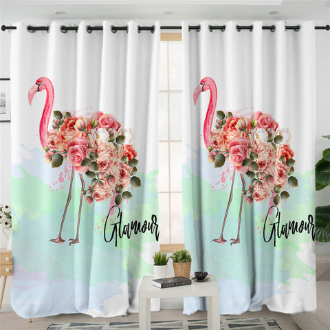 Image of Glamorous Flamingo SWCG0870 2 Panel Curtains