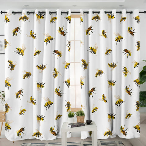 Image of Worker Bees 2 Panel Curtains