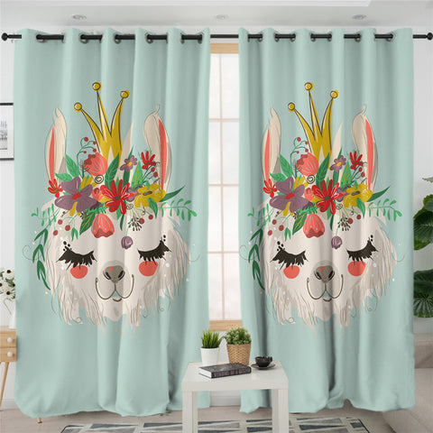 Image of Crowned Llama 2 Panel Curtains