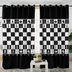 Chessboard 2 Panel Curtains