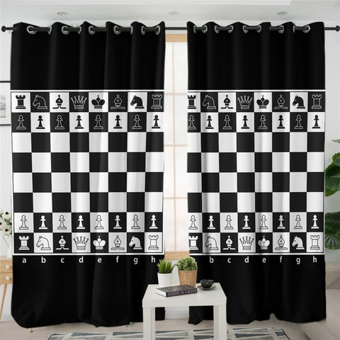 Image of Chessboard 2 Panel Curtains