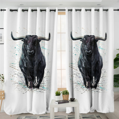 Image of Imposing Bull 2 Panel Curtains