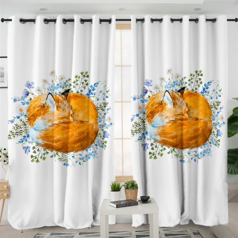 Image of Sleeping Fox 2 Panel Curtains