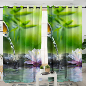 3D Zen Setting 2 Panel Curtains
