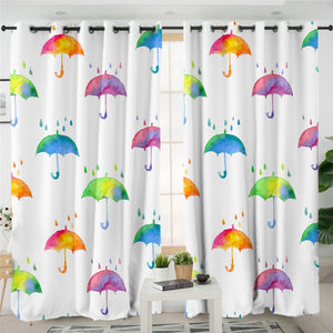 Rainbow Umbrellas 2 Panel Curtains